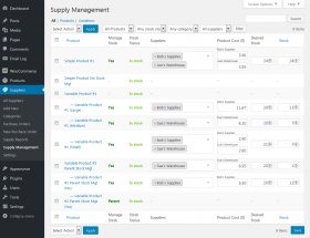 Supply Management bulk editor screenshot