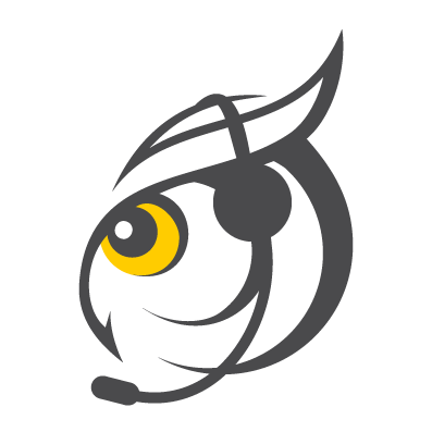 owl with headset support icon